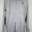 Chevrolet Embroidered Long Sleeve Vented Sport Fishing Shirt Mens Large Gray