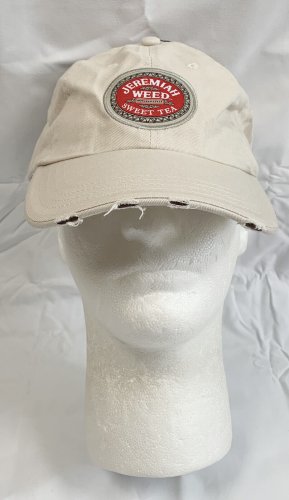 Jeremiah Weed Sweet tea Got Weed Baseball Hat Mens Distressed Tan