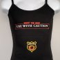 Schwartzhog Shoot the Hog Use with Caution Tank Top Shirt Womens Juniors Medium