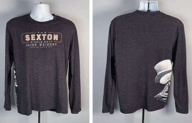 Sexton Single Malt Irish Whiskey Long Sleeve T Shirt Mens Large Skeleton 50/50