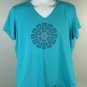 Life is Good Flip FlopsFlower Design Crusher T Shirt Womens XL Blue