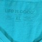 Life is Good Flip FlopsFlower Design Crusher T Shirt Womens XL Blue