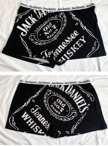 Jack Daniels Whiskey Boxer Sleep Lounge Shorts 6X Cotton Open Fly