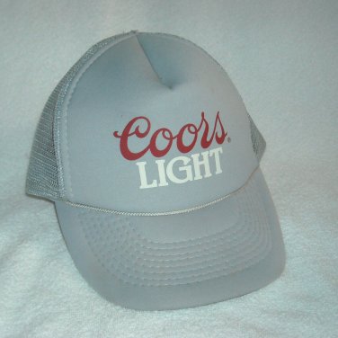 Coors Light Beer Trucker Baseball Hat  Snapback Gray Puffy Material