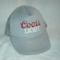 Coors Light Beer Trucker Baseball Hat  Snapback Gray Puffy Material