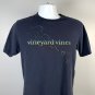 Vineyard Vines Island Map Outline Logo T Shirt Men Small Blue Cotton