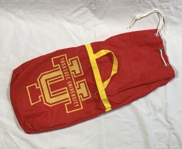 Tuskegee University Nylon Duffle Laundry Beach Bag Cinch Top Handles Red Yellow