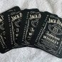 4 New Jack Daniels Sour Mash Whiskey Cardboard Drink Coasters 4 x 4 Black