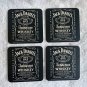 4 New Jack Daniels Sour Mash Whiskey Cardboard Drink Coasters 4 x 4 Black