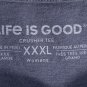 Life is Good Fall Autumn Leaves Crusher V Neck T Shirt Womens XXXL Blue