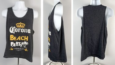 Corona Beer Beach Party Riviera Maya Mexico Tank Top T Shirt Mens Large