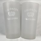 2 Smirnoff Vodka Blizzard Frosted Tall Cocktail Glasses 12 oz