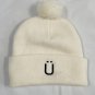 Nutrl Vodka Seltzer Knitted Beanie Hat Acrylic Pom Pom Off White
