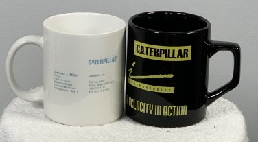 2 Caterpillar CAT Inc Ceramic Coffee Mugs Construction Equipment 10 oz