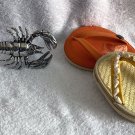 Tommy Bahama Metal Wine Bottle Stopper Lobster Crustacean & 2 Flip Flop Coasters