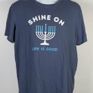 Life is Good Shine On Hanukkah Chanukah Menorah T Shirt Mens Medium