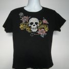 Harley Davidson Pig Trail Rogers Arkansas T Shirt Womens Large Skull Roses