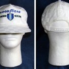 Vintage 80's Goodyear Checkerboard Snapback Baseball Hat White Embroidered NOS