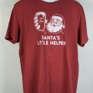 Life is Good Santa's Little Helper Beer Crusher T Shirt Mens Large Red