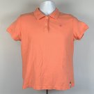 Lilly Pulitzer Polo Shirt Womens Medium Salmon Embroidered Palm Tree Logo