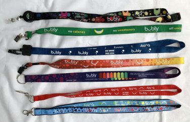 7 New Bubly Sparkling Water Lanyards Key ID Badge Holder Colorful
