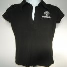 New Jagermeister Polo Shirt Womens Juniors Small Black White Logo Cotton Blend