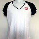 Phillips 66 T Shirt Womens Juniors Medium V Neck Black Raglan Sleeve White