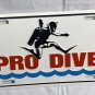 New Pro Dive Scuba Diver Front Metal License Plate White