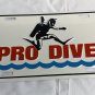 New Pro Dive Scuba Diver Front Metal License Plate White