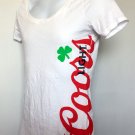 Coors Light Slainte T Shirt Womens Juniors Large Shamrock Irish Toast Health