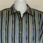 Robert Graham Striped Blue Black Mens Shirt Size XL Knowledge Wisdom Truth