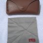 Ray Ban tan Leather Case EyeGlass Sunglass Case & lens cloth