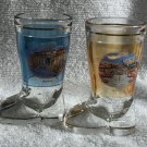 2 Roma Glass Boot Shot Glasses Trevi Fountain & St. Peter’s Basilica
