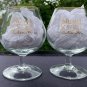 2 New Mumm VSOP Cognac 8 oz Stemmed Snifter Cocktail Glasses Gold Rimmed