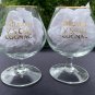2 New Mumm VSOP Cognac 8 oz Stemmed Snifter Cocktail Glasses Gold Rimmed