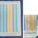 Vintage Vera Head Scarf Wrap Square Striped Polyester Japan