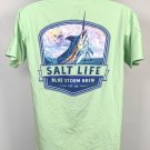 Salt Life Blue Storm Brew Pocket T Shirt Mens Medium Green Swordfish Logo