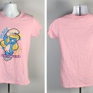 NWT Smurfette Peace Flower Power Smurf T Shirt Womens Medium Pink