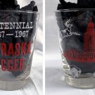 Vintage Nebraska Jigger cocktail Glass Centennial 1867-1967 State Capitol 12 oz