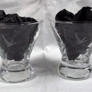 2 Grey Goose Vodka Tapered Cocktail Glasses Etched Logo 4 oz