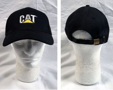 New CAT Caterpillar Baseball Hat Mens Embroidered Logo Black Adjustable