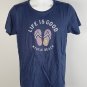 Life is Good Myrtle Beach Flip Flops T Shirt Womens Large Blue Classic Fit