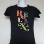 Relax Life is Good Classic Fit T Shirt Womens Small Black 100% cotton