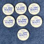 7 Vintage Bottle Caps Stoppers US Army Reserve Earn & Learn Jobs Plastic