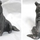 Vintage Pewter Sitting Collie Dog Handcrafted Figurine 2.75" tall Mint