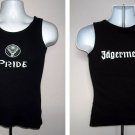 Jagermeister Pride Ribbed Tank Top shirt Womens Juniors Large black white logo