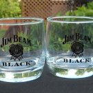 4 New Etched Jim Beam Black Bourbon Whiskey glasses black logo 8 oz
