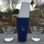 2 Grey Goose Vodka Embossed Cocktail Glasses and Stainless Steel Cocktail Shaker