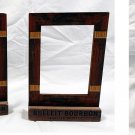 2 Bulleit Bourbon Frontier Whiskey Frames Rustic Wooden 10.5" Tall by 7" Wide