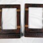 2 Bulleit Bourbon Frontier Whiskey Frames Rustic Wooden 10.5" Tall by 7" Wide